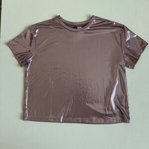 H&M Divided Shimmering Metallic pink/purple Top T-Shirt Size M